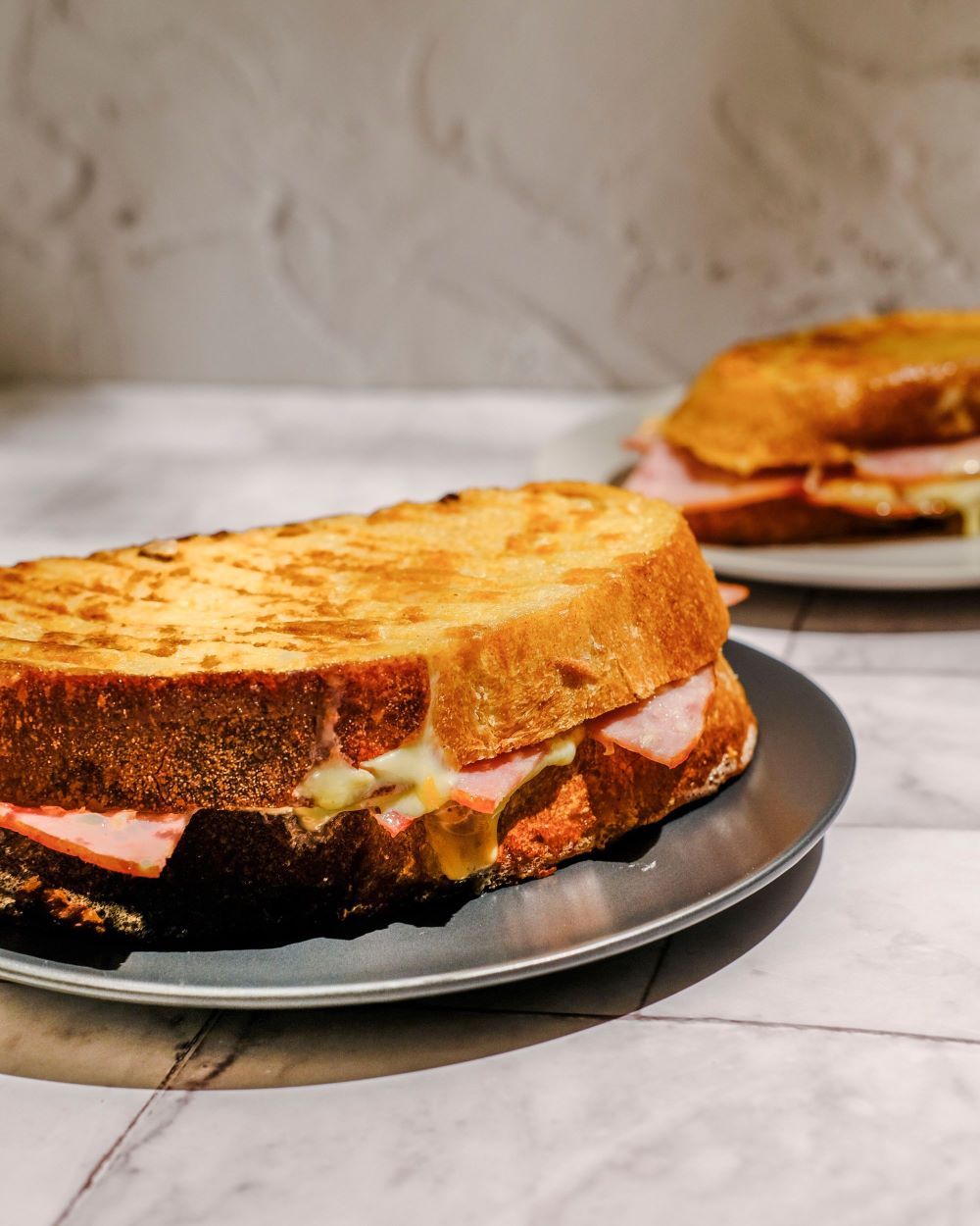 Four Cheese & Ham French Toast Sandwich Presentation