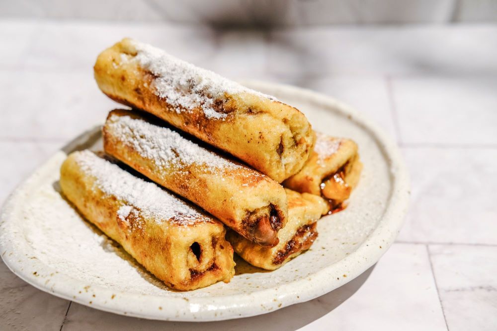 Serving of French Toast Nutella Roll-ups