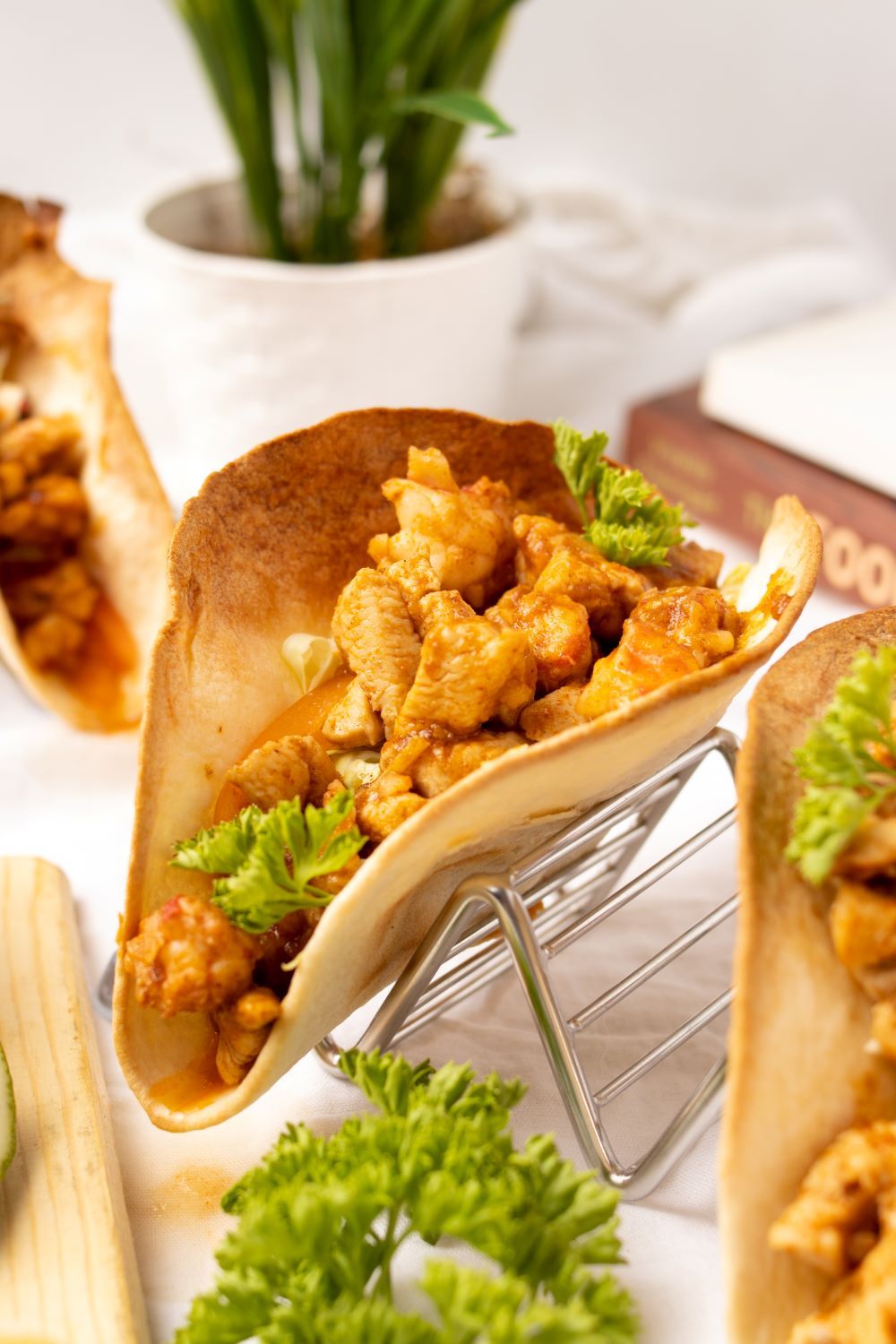 Chicken and Shrimp Tacos Plating
