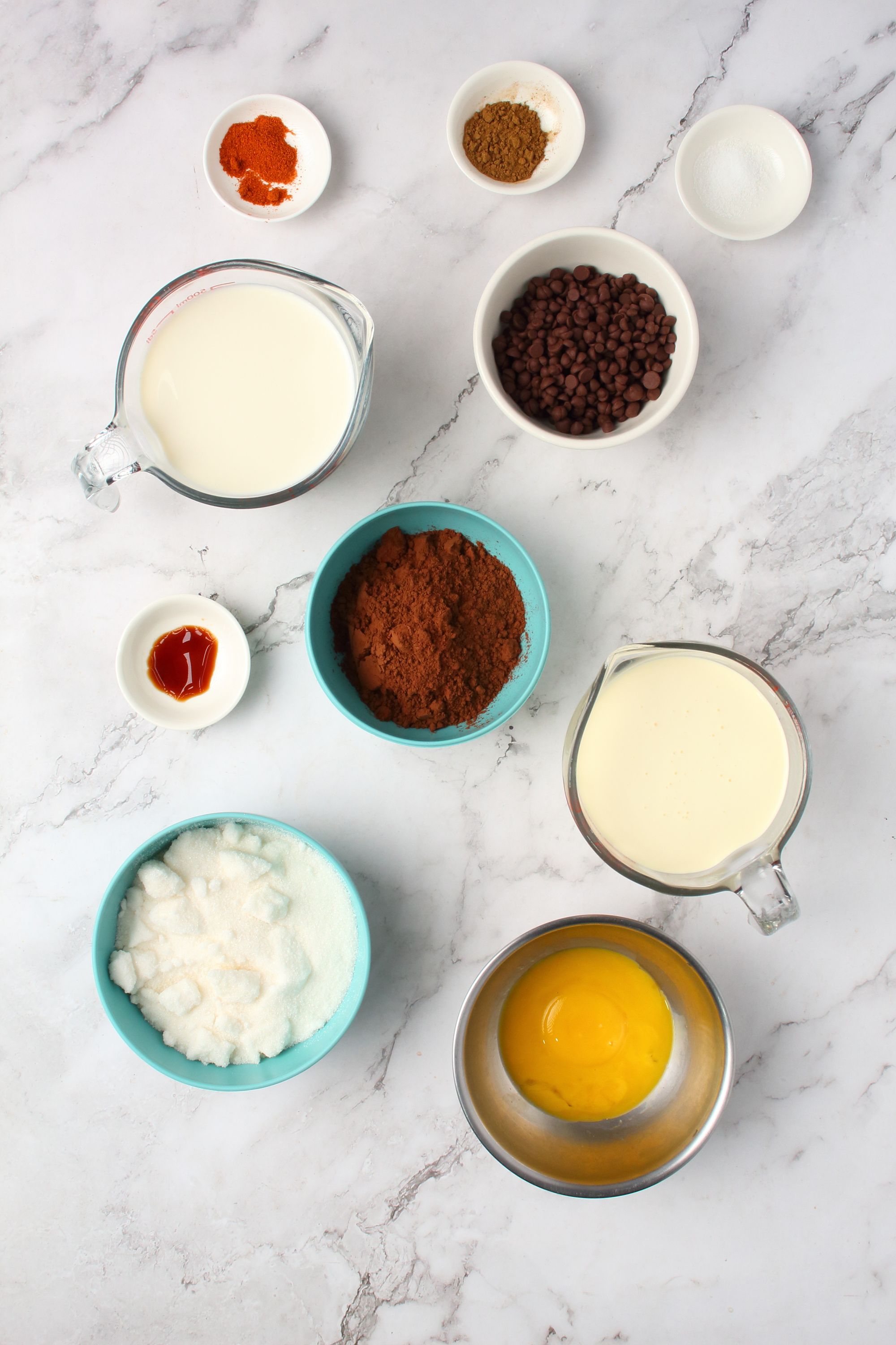 Ingredients for Mexican Hot Chocolate Ice Cream