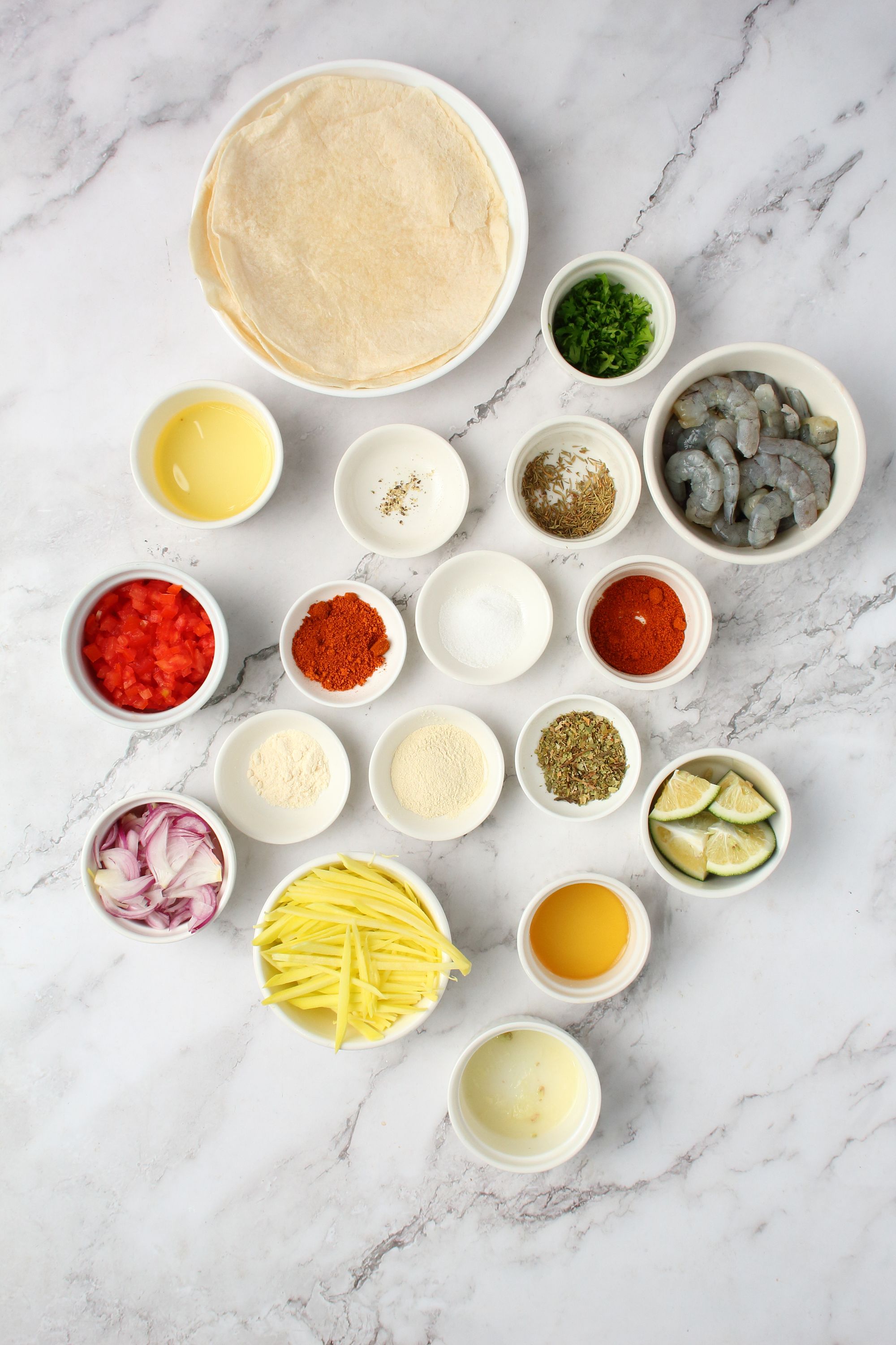 Ingredients for Cajun Shrimp Taco