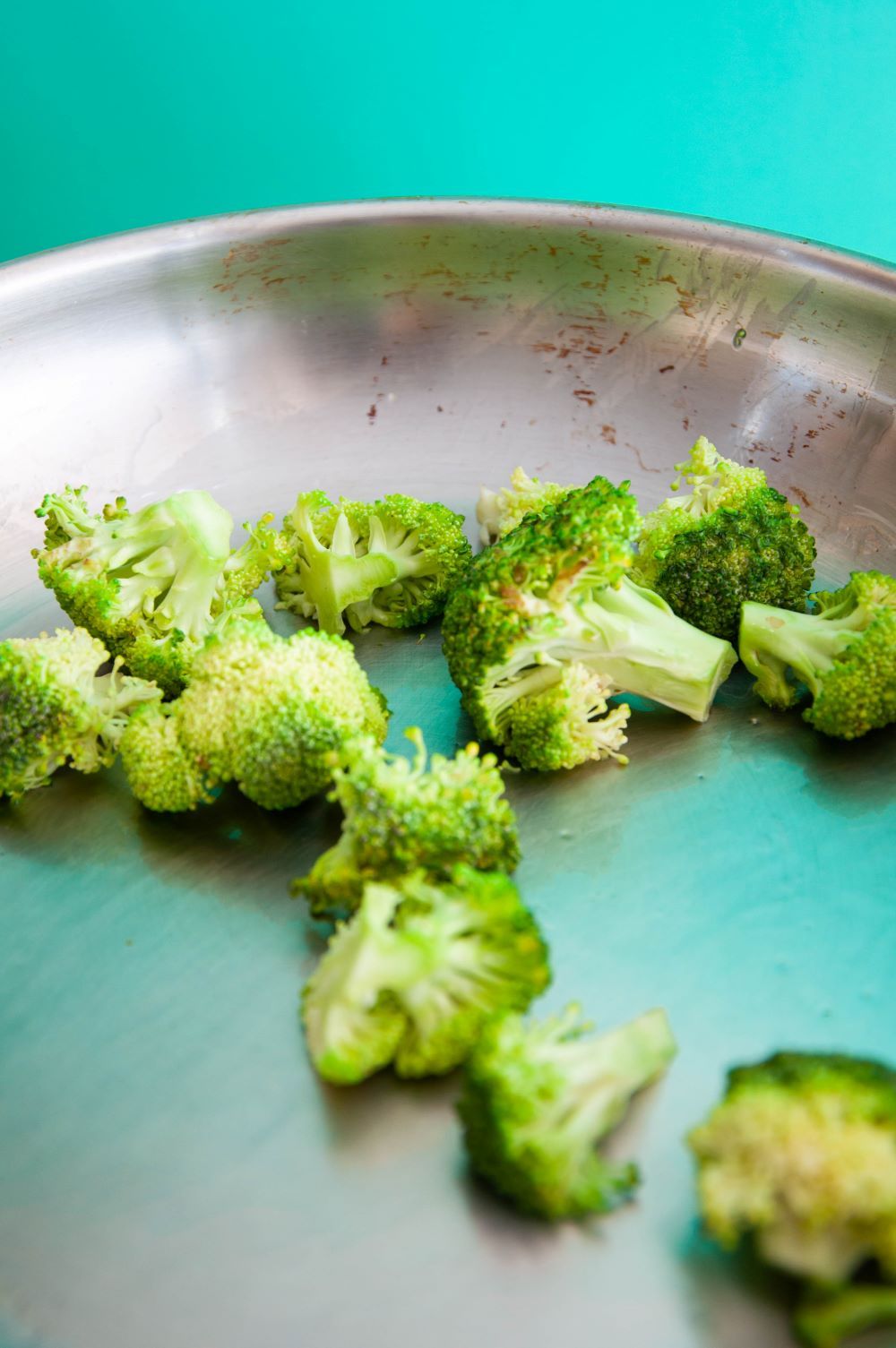 Stir-frying the broccoli